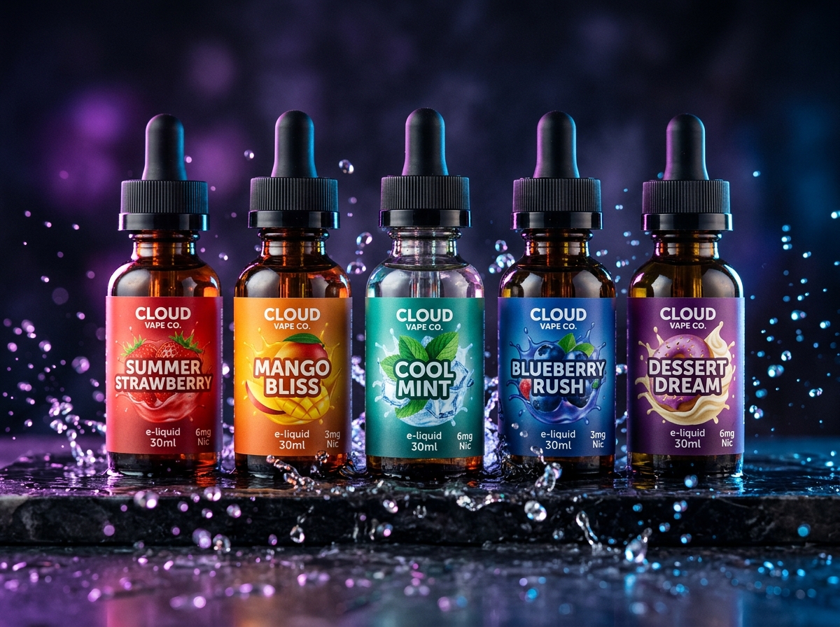 Selected vape juices and salts